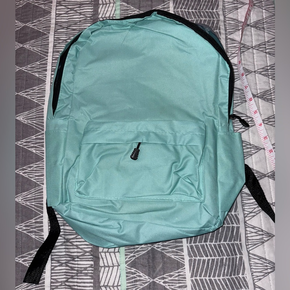 Kids Basic Teal Canvas Backpack with 2 Pockets and Adjustable Straps - Brand New